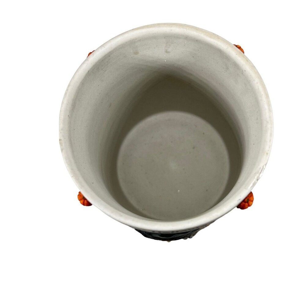Halloween Witch Ceramic Lidded Jar Candy Trinket Dish 3D Pumpkins Pottery - Picture 10 of 12